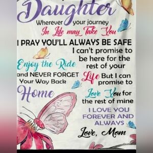 378- To My Daughter Motivational Blanket Throw NWT